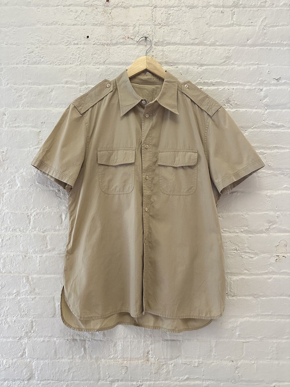 Prada Short Sleeve Military Button Up Shirt